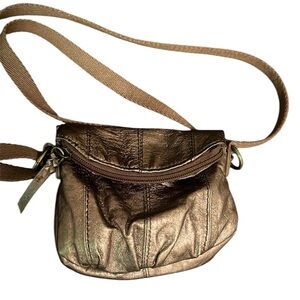 The Sak Deena flap crossbody bronze leather mini